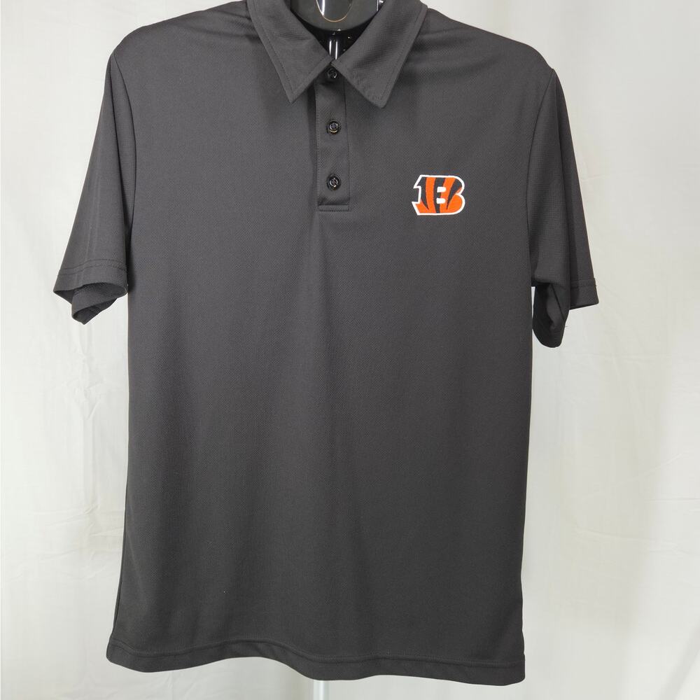 Cincinnati Bengals Polo Shirt Mens Medium Gray NFL TX3 Cool Performance